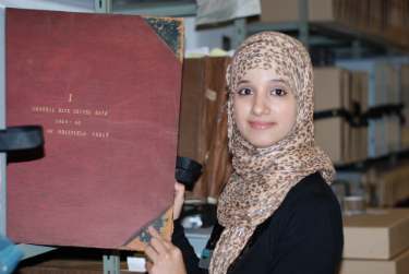 Lena Abdo, apprentice at Sheffield Archives and Conservation Department, No. 52 Shoreham Street