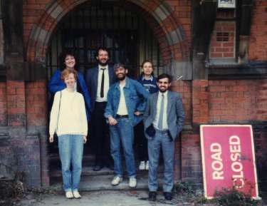Sheffield Archives staff outside a building used to store archives