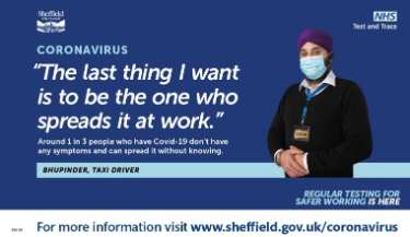 Covid-19 pandemic: Sheffield City Council / National Health Service (NHS) graphic - The last thing I want is to be the one who spreads it at work