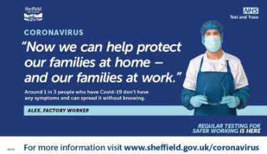 Covid-19 pandemic: Sheffield City Council / National Health Service (NHS) graphic - Now we can help protect our families at home - and our families at work
