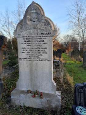 Burngreave Cemetery: gravestone of  W. Foulke (Fatty Foulke) (1874 - 1916), former Sheffield United football club goalkeeper