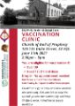 Covid-19 pandemic: SACMHA Health and Social Care poster - Vaccination Clinic, Church of God of prophecy, 123-131 Duke Street