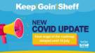 Covid-19 pandemic: Sheffield City Council graphic - Keep Goin' Sheff - new Covid update.  Final stage of the roadmap delayed until 19 July [2021]
