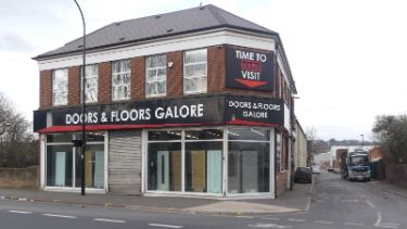 Doors and Floors Galore, Nos. 375 - 383 Attercliffe Road at junction with (right) Washford Road