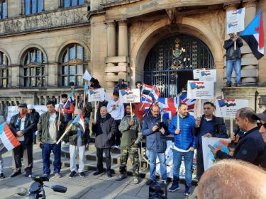Demonstration by members of Sheffield's Yemeni Community about events in Shabwa, a province in Yemen