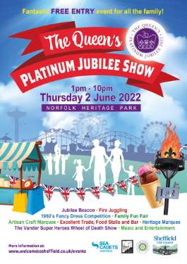 Queen Elizabeth II's Platinum Jubilee: poster for The Queen's Platinum Jubilee Show, Norfolk Park