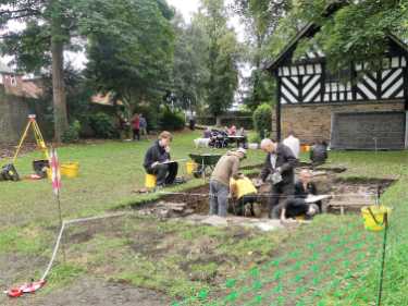 Archaeological excavations by Department of Archaeology, University of Sheffield at Bishops' House, Meersbrook Park, off Lees Hall Avenue