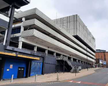 O2 Academy and multi-storey car park from Pond Street