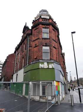 Pepper Pot Building, No. 102, Pinstone Street (junction with (left) Cambridge Street)