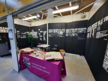 Sheffield City Archives: Dig Where You Stand stall at Moor Market