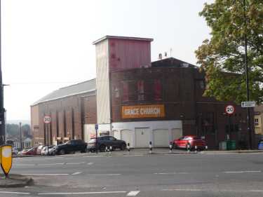 Grace Church Sheffield (formerly the Plaza Bingo Club, the Plaza Cinema and Fastlane Bowl), No. 1 Richmond and junction with (left) Bramley Lane