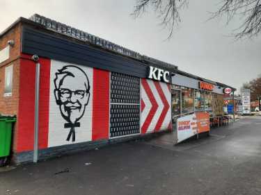 Kentucky Fried Chicken restaurant and Dunkin Donuts, Nos. 1-3 Berkeley Precinct, from Ecclesall Road