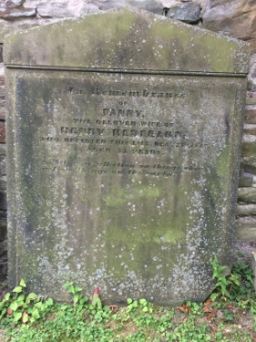 Headstone of Fanny Redfearn (died 1837), St James, Norton