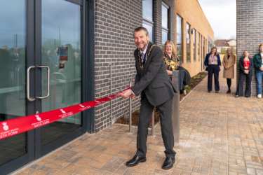 Sheffield Lord Mayor, Councillor Colin Ross, opening the new Sixth Form block at King Ecgbert School, Dore