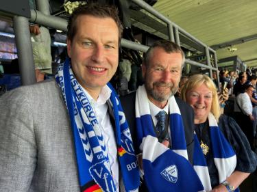 Visit of Sheffield Lord Mayor, Councillor Colin Ross (2nd left) and Lady Mayoress, Mrs Ross (3rd left) to Bochum, Germany - attending VfL Bochum F.C. football match