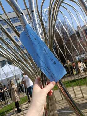Covid Memorial Willow Tree Sculpture. Covid Memorial Day, 2025, Balm Green Gardens