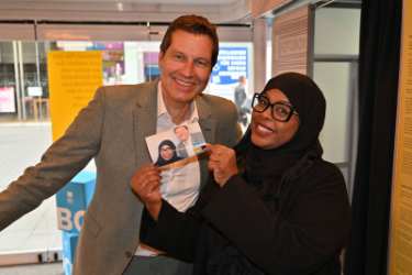 Visit to Bochum, Germany showing (left) Oberburgermeister Thomas Eiskirch, Bochum and (right) Councillor Safiya Saeed, Lord Mayor of Sheffield 