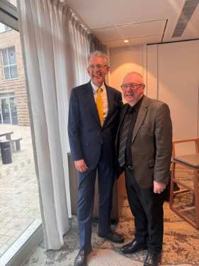 Business of Sheffield Day, Radisson Blue Hotel, No. 30 Pinstone Street showing (right) Dennis Taylor and (left) Councillor Martin Smith