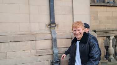 Ed Sheerans' surprise pop up performance, outside Town Hall