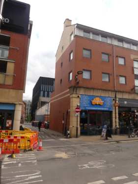 La Croissanteria by Cawa, cafe, No. 23 Division Street at junction with (left) Backfields