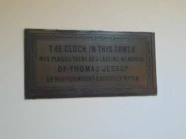 Clock tower plaque, All Saints C. of E. Church, Ecclesall