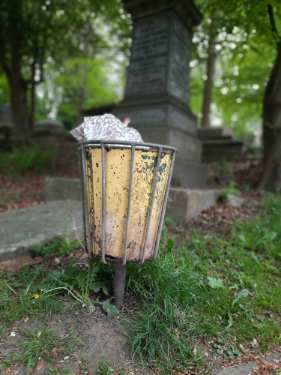 David Mellor litter bin, churchyard, All Saints C. of E. Church, Ecclesall