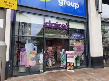 Claire's, jewellery and accessories shop, No. 79 The Moor