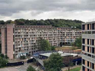 View of derelict block, Park Hill Flats, Duke Street