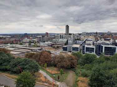 City Centre from Park Hill Flats showing (centre left) Sheffield Midland railway station