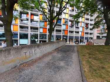 Sign for The Scottish Queen, Park Hill Flats
