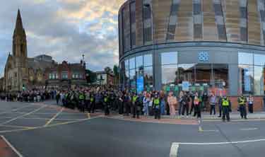 Anti-fascist demonstration (counter-protests against planned far right rallies), Glossop Road