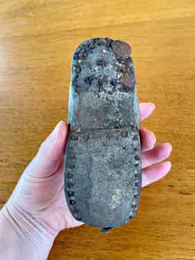 Child&rsquo;s shoe found in the loft of Burnside Flat, Bradfield in 2023
