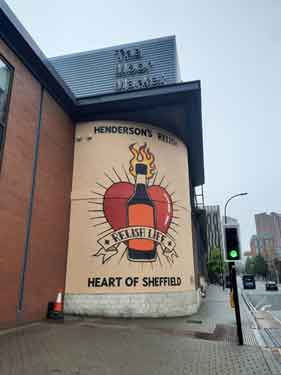 Henderson's Relish mural on Moor Market, Eyre Street, by Pete McKee