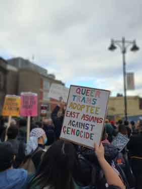 Protest opposing a UK Independence Party (UKIP) march in Sheffield
