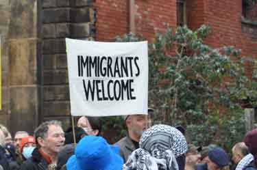Protest opposing a UK Independence Party (UKIP) march in Sheffield