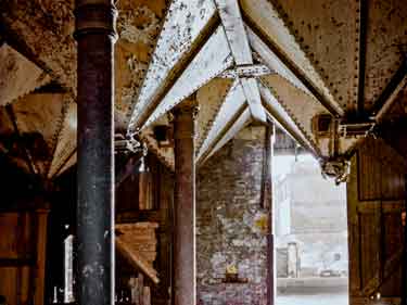 Grain chutes inside the Terminal Warehouse, Sheffield Canal Basin (later Victoria Quays)