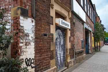 Entrance to Colver Brothers, Pilot Works, steels, saws, files and machines knives, junction of Corporation Street and Alma Street
