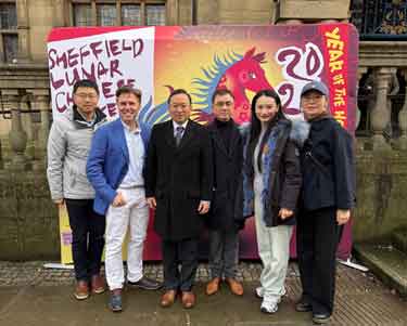 The Chinese Consul General from the Manchester Consulate, Tang Rui, (centre) at Sheffield's Chinese Lunar New Year celebrations 