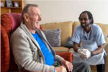 A social care worker with a Sheffield resident