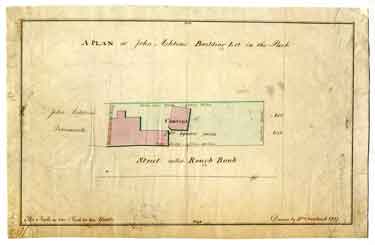 A plan of John Ashton's building lot in the Park