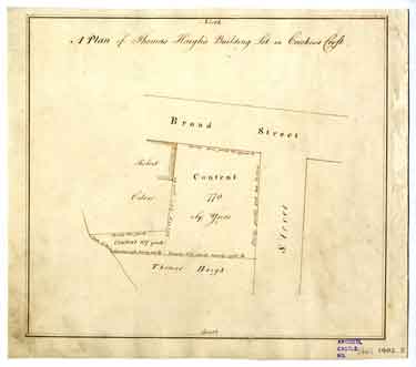 A plan of Thomas Haigh's building lot in Crookes's Croft, [1795 - 1801]