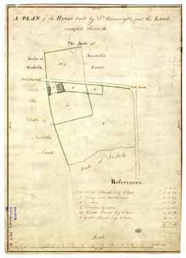 A plan of the house built by Dr Wainwright and the land occupied therewith