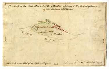 A map of the Walk Mill and of the Meadow adjoining held of the Earl of Surrey