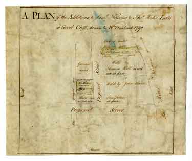 A plan of the additions to Samuel Nelson's and Thos. Hills's lots in Good Croft