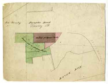 Plan of corner of Nursery Street and Lady's bridge, bounded by the River Don, [19th cent]