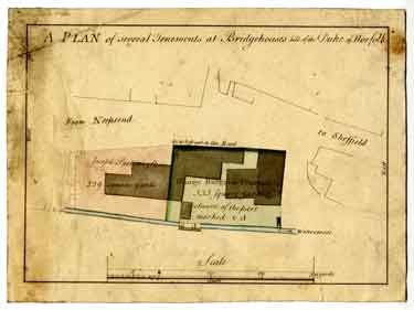 A plan of several tenements at Bridgehouses held of the Duke of Norfolk, [1790s]