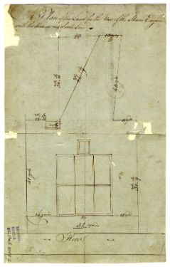 A plan of the land for the use of the steam engine with the dimensions of each line, ?late 18th cent