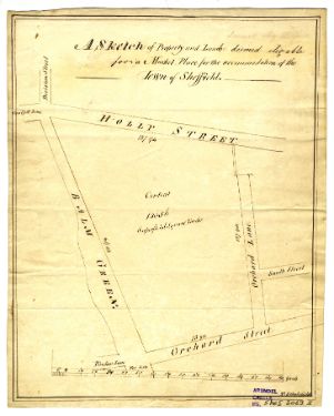 Sketch of Property and lands deemed eligible for a Market Place for the accommodation of the Town of Sheffield, [1816]