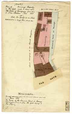(Draft) plan of - Jenning’s property in Far Gate made to draw upon the deed of mortgage from him to John Sheldon