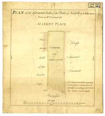 Plan of the ground held of the Duke of Norfolk by R Palfreyman [High Street]